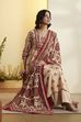Beige Cotton Kalidar Suit Set