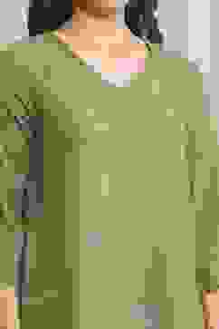 Pista Green Viscose Straight Solid Kurta image number 1