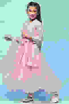 Lilac Cotton Blend Flared Kurta Churidar Suit Set Suit Set image number 4