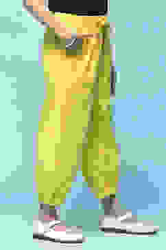 Yellow Cotton Twill Jogger Pants image number 3