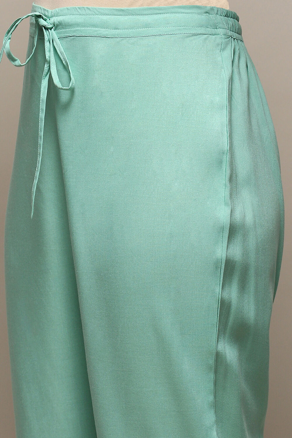 Sea Green Poly Chiffon Narrow Kurta Pant Suit Set image number 2