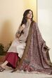 Red Chennur Silk Floral Printed Dupatta image number 0