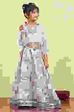 Blue Georgette Dyed Relaxed Lehenga Set image number 0