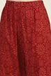Red Cotton Printed Embroidered Unstitched Suit Set image number 3