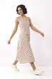 Ivory Cotton Printed A Line Dress image number 4