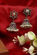 Dark Pink Brass Jhumka image number 2