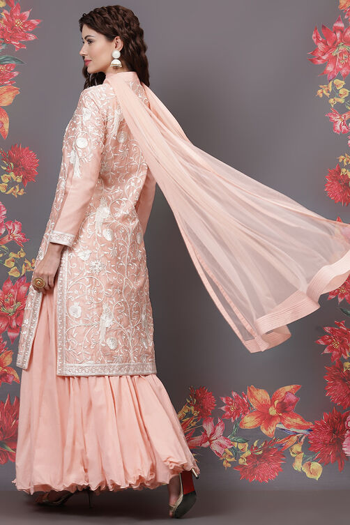 Rohit Bal Off White Cotton Silk Straight Yarndyed Suit Set image number 4