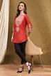 Red Rayon Straight Kurti