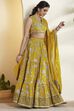 Yellow Cotton Straight Lehenga Set image number 5