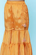 Orange Polyester Straight Printed Suit Set image number 2