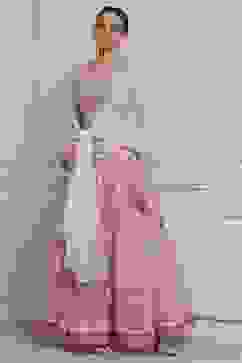 Ivory Polyester Printed Regular Lehenga Set image number 0