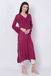 Teal Acrylic And Wool Straight Solid Kurta image number 2