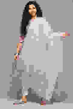 Lilac Cotton Blend Yarndyed Dupatta image number 0