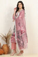 Wine Linen Blend Unstitched Suit Set image number 4