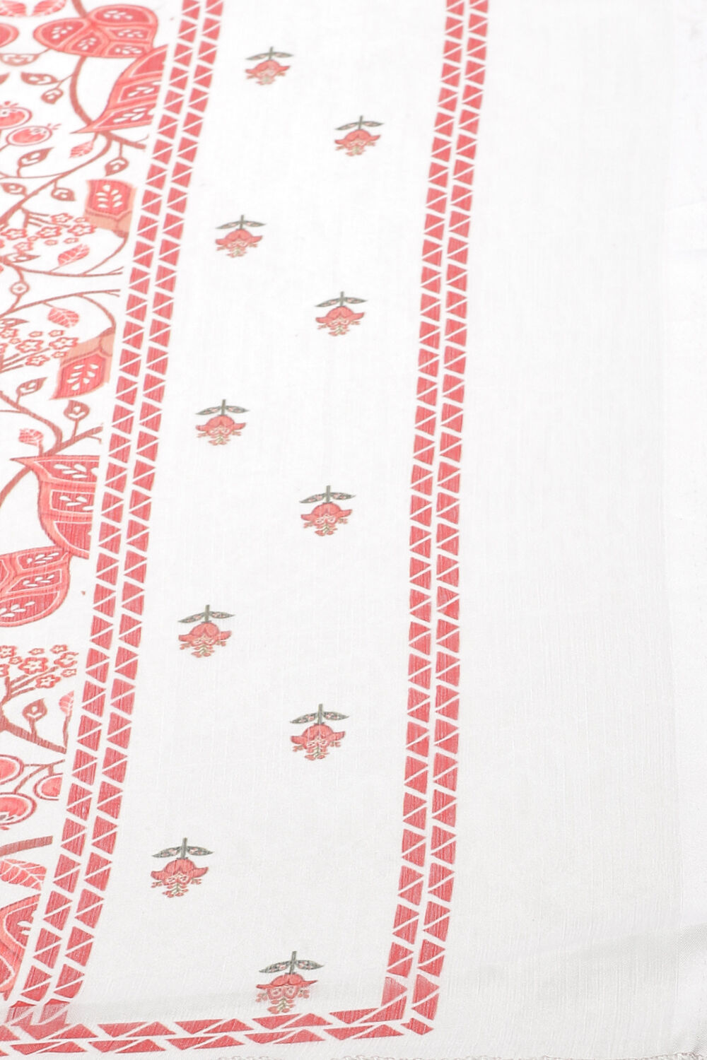 Off White Cotton Blend Digital Print Unstitched Suit Set image number 2