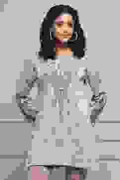 Ivory White Cotton Blend Regular Kurta image number 5