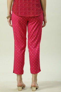Fuschia Viscose Narrow Pant image number 4