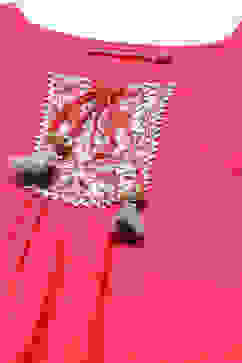 Red Rayon Flared Printed Kurta Set image number 1