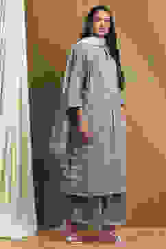 Blue Cotton Printed A-Line Suit Set image number 5