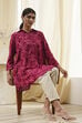 Red Printed Shirt-Style Short Kurta image number 0