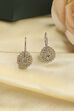 Green Silver Plated Brass Studded Drop Earrings image number 2