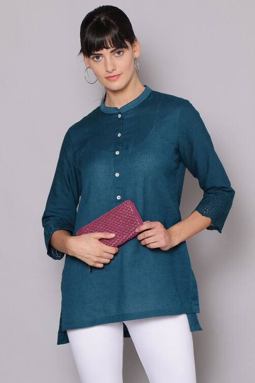 Black Cotton Blend Solid Churidar image number 3