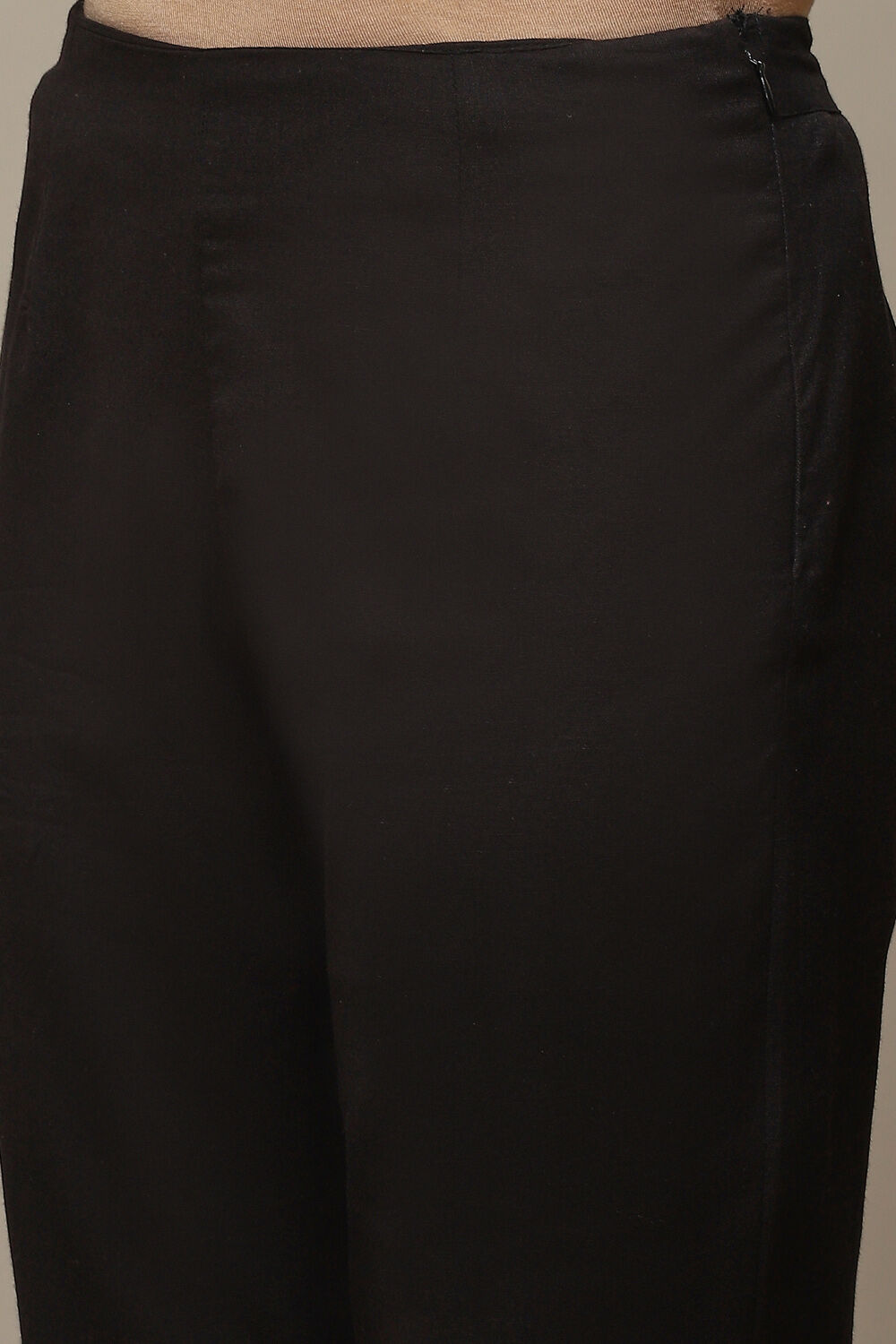 Black Cotton Blend Slim Pant image number 1