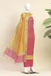 Pink Cotton Printed Embroidered Unstitched Suit Set image number 4