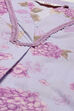 White & Pink Cotton Gathered Kurta Pants Suit Set image number 1