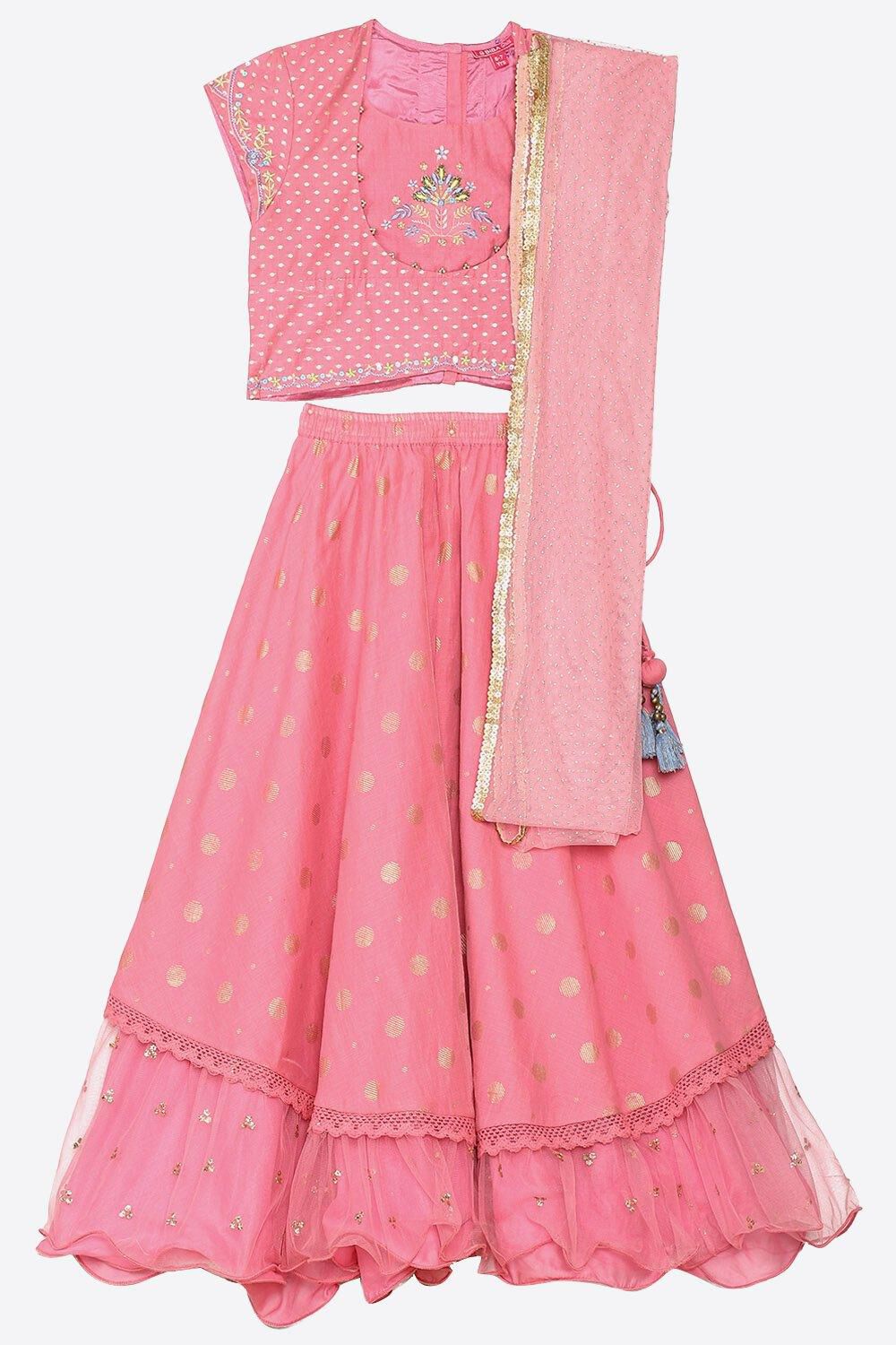 Orchid Pink Poly Viscose  Lehenga Set image number 5