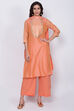 Yellow Poly Cotton Straight Kurta Palazzo Suit Set image number 2
