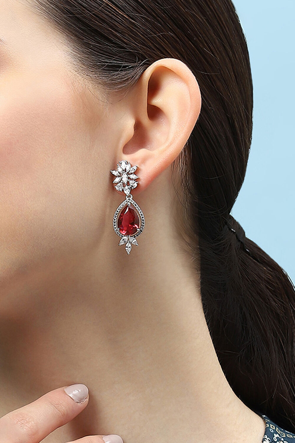 Red Brass Danglers image number 1