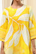 Turquoise Viscose Blend Straight Printed Fusion Set image number 1