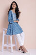 Indigo Cotton Printed Kurti image number 5