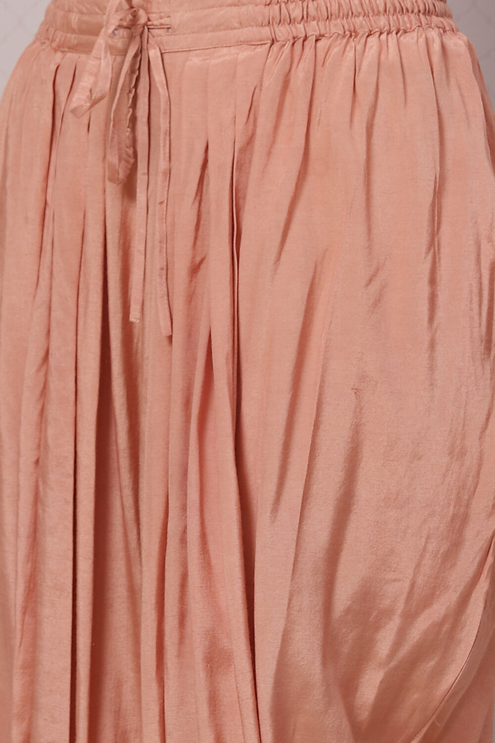 Dull Pink Art Silk Asymmetric Kurta Salwar Suit Set image number 3