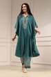 Black Modal Solid Kaftan Fusion Kurta Set image number 0