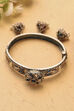 Navy Brass Oxidised Bangles image number 3