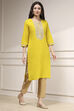 Fuchsia Cotton Straight Solid Kurta image number 4