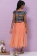 Blue Art Silk Flared Lehenga image number 4