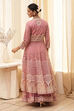 Pink Net Embroidered Anarkali Lehenga Set image number 4