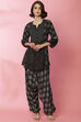 Black And Off White Viscose Printed Short Kurti image number 2