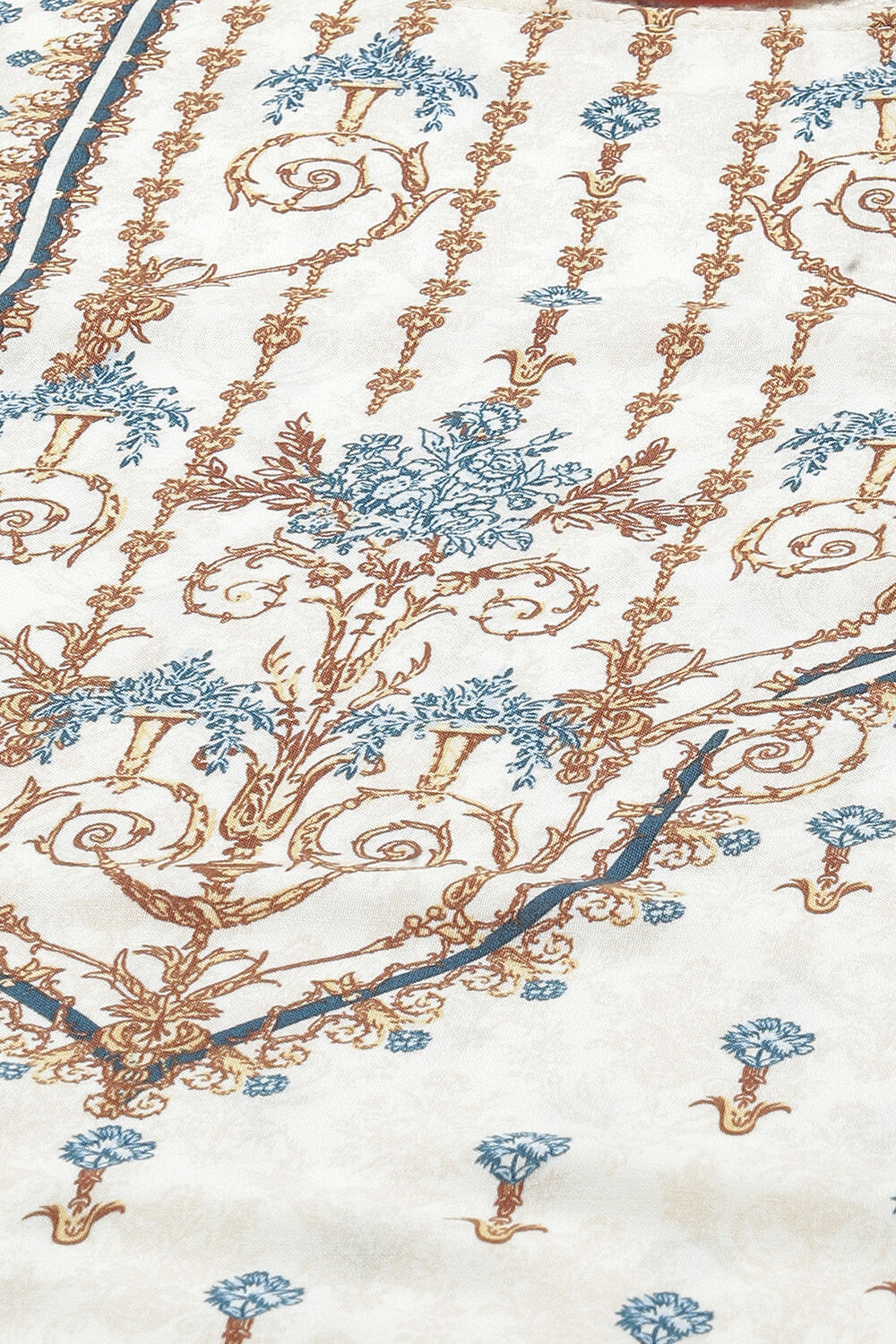 Ecru LIVA Straight Printed Kurta image number 1