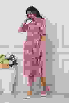 Pink Cotton Flared Dress image number 2