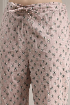 Purple Cotton Printed Embroidered Unstitched Suit Set image number 3