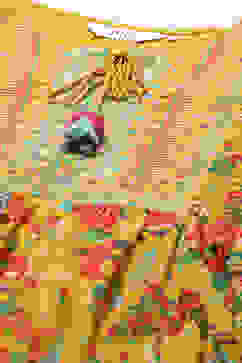 Yellow Polyester Tiered Printed Dress image number 1