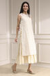 Off White Cotton Layered Suit Set image number 4