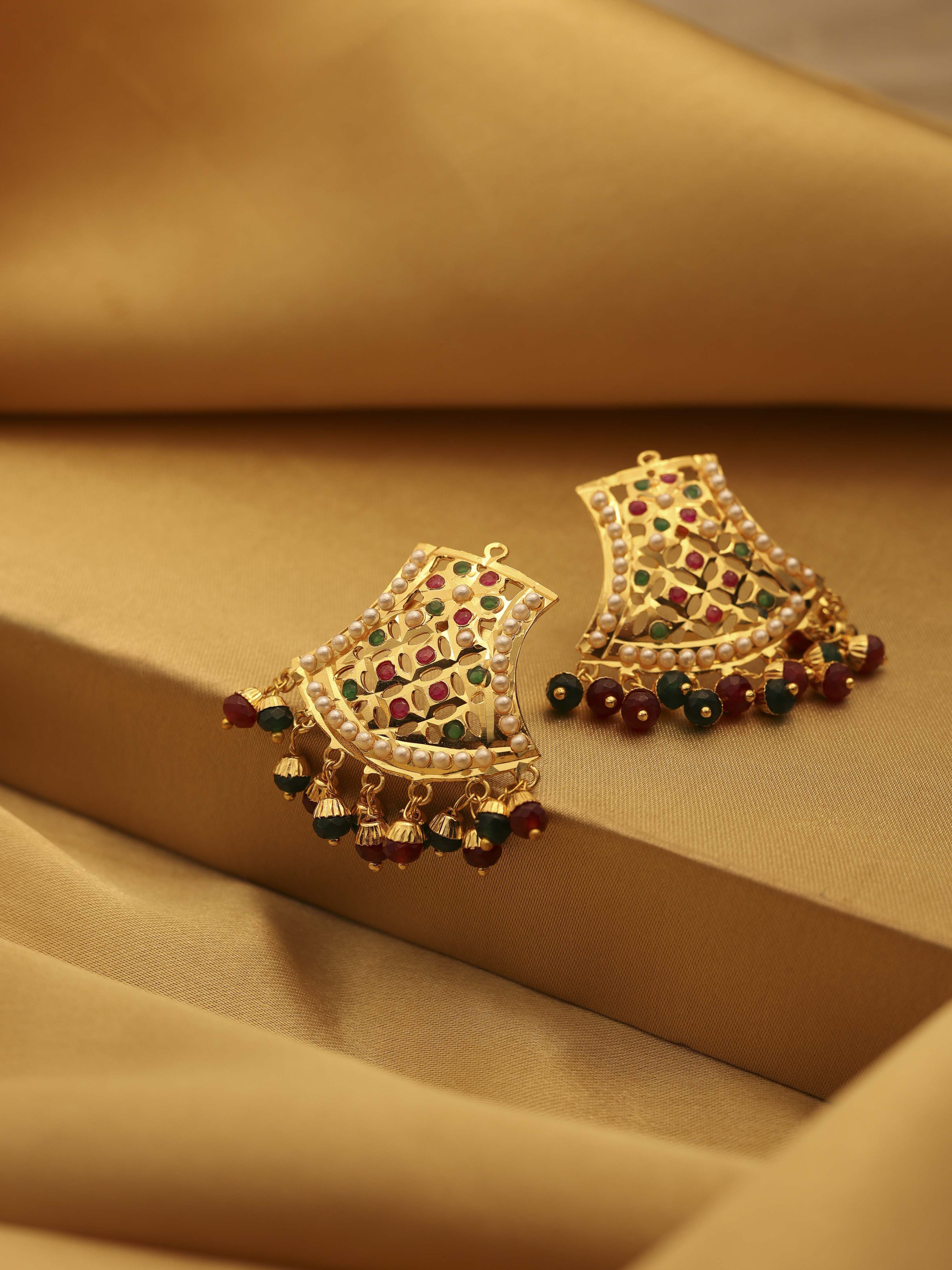 biba Red Green Brass Drop & DanglersRed Green Brass Drop & Danglers-picture-117
