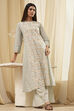 Blue Pure Cotton A-Line Kurta Set  image number 0