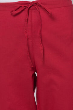 Red Cotton Solid Pant image number 1