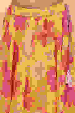 Yellow and Pink Georgette Floral Flared Lehenga Set image number 2